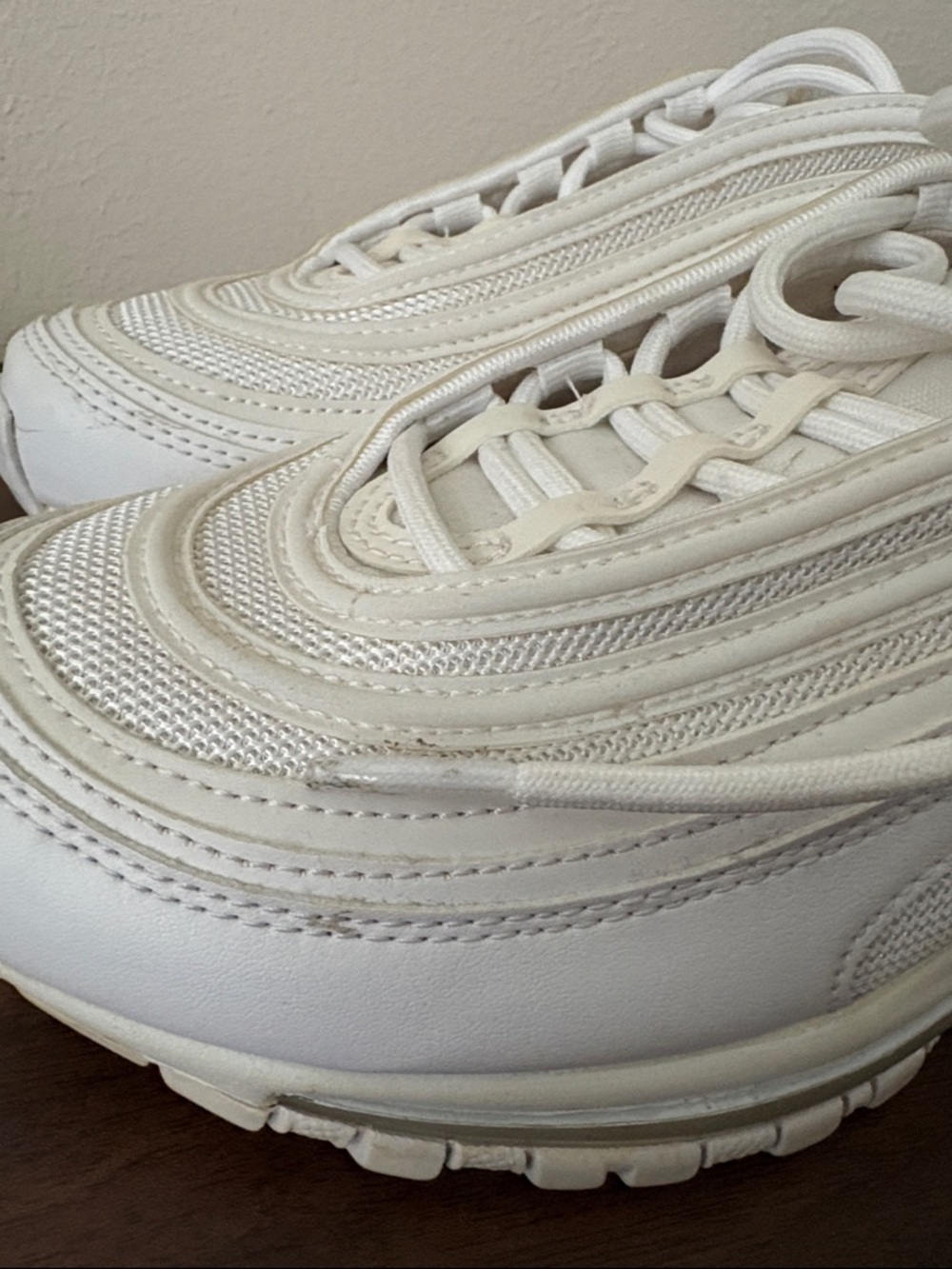 Nike Women's Air Max 97 Sneakers in Off-White/Cream - Picture 10 of 10